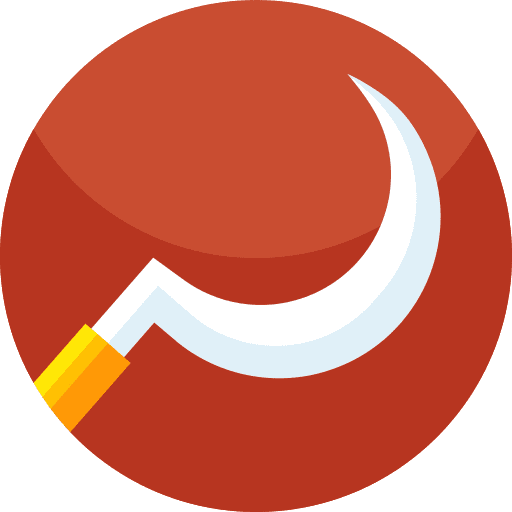 Sickle scythe construction and tools farming icon