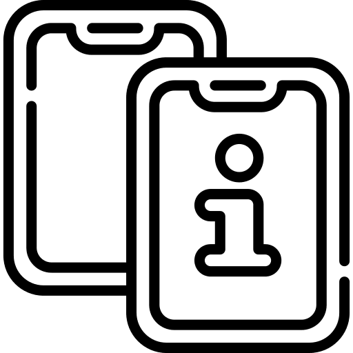 Information electronics cellphone info icon Information electronics cellphone info icon