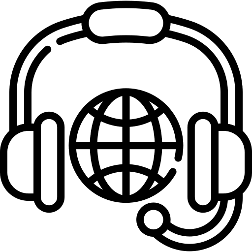 Headset communications earphones customer support icon Headset communications earphones customer support icon