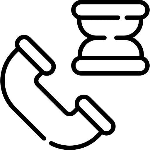 Phone call hourglass communications telephone icon Phone call hourglass communications telephone icon