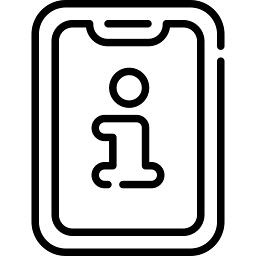 Smartphone interface communications info icon Smartphone interface communications info icon