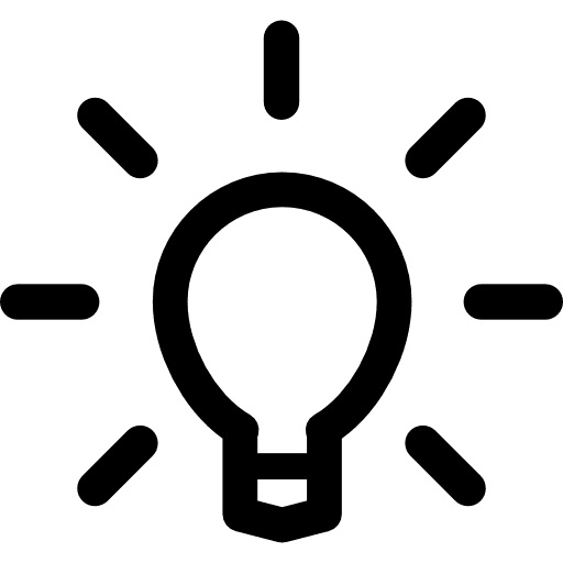 Light bulb on idea foco electric icon