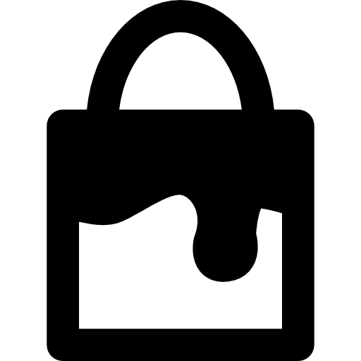 Padlock with paint drop security system security closed lock icon