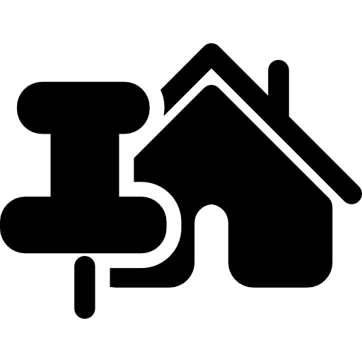 Pin a property for buy or rent real estate push pin house icon