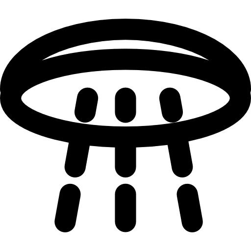 Shower head with water washing tools and utensils bathroom icon