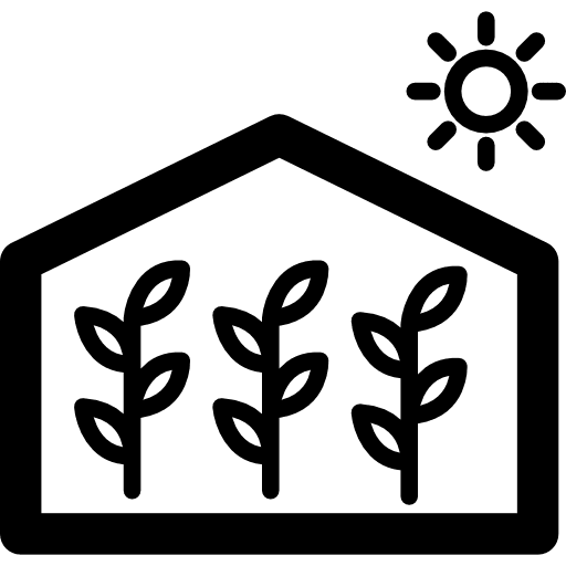 Greenhouse sunny gardening plants icon