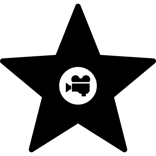 Hollywood star movie stars video camera icon Hollywood star movie stars video camera icon