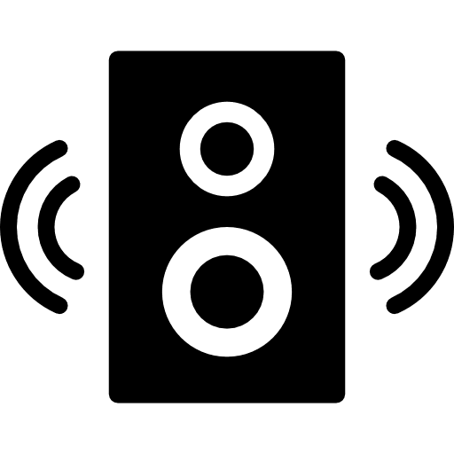 Loud woofer box audio music technology icon Loud woofer box audio music technology icon