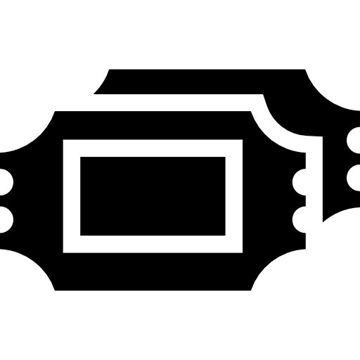 Two movie tickets theater theatre accessibility icon Two movie tickets theater theatre accessibility icon