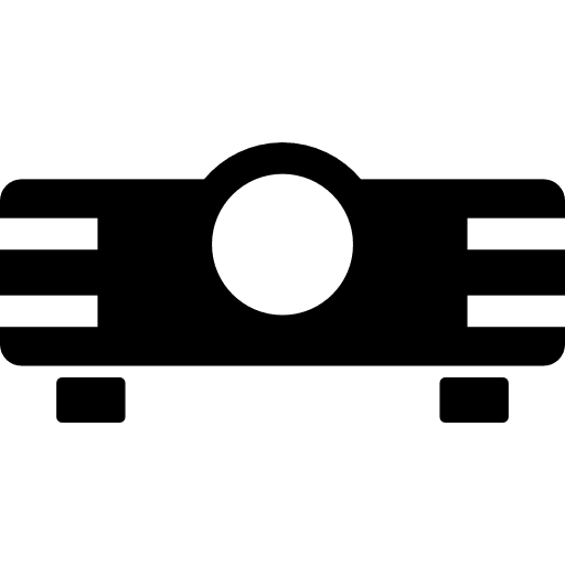 Movie projector front view cinema technology lens icon Movie projector front view cinema technology lens icon