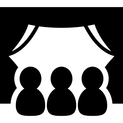 People watching a movie cinema audience theatre icon People watching a movie cinema audience theatre icon