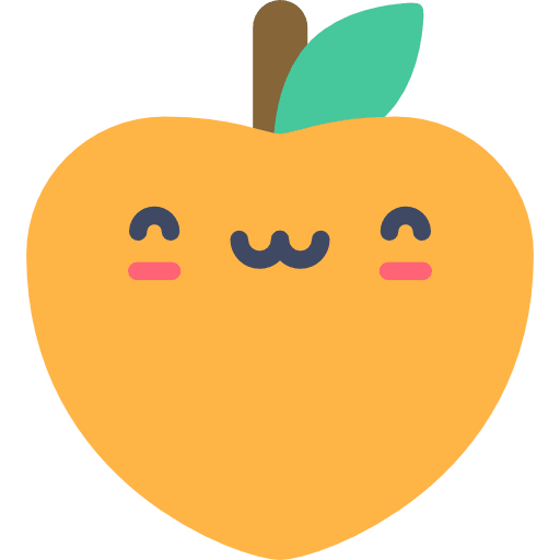 Peach fruit food and restaurant healthy food icon