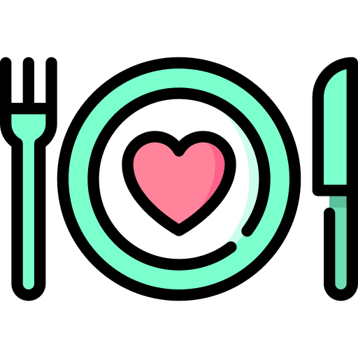 Valentines romance dinner date icon