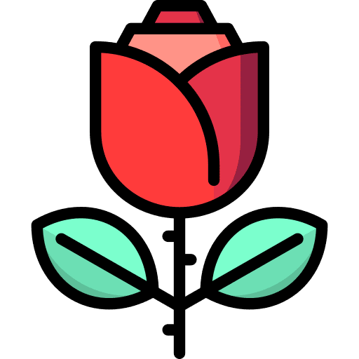 Valentines rose heart lover icon