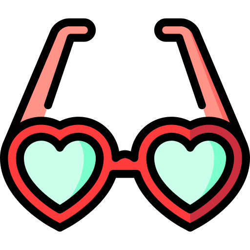 Valentines glasses romantic valentines icon