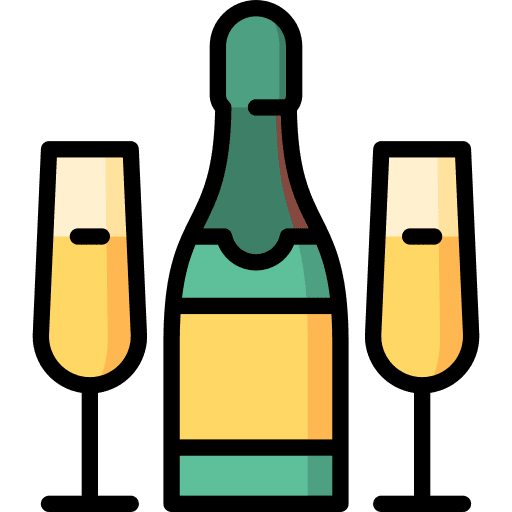 Valentines romance champagne romantic icon