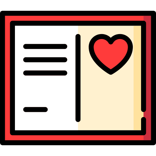 Valentines postcard valentines day romance icon