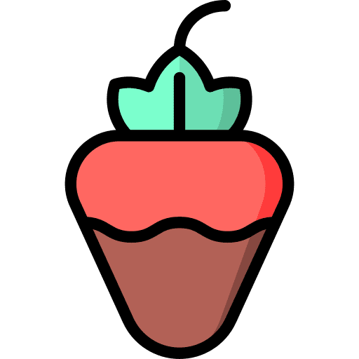 Valentines strawberry romance love icon