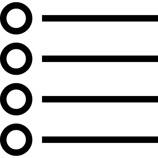 Menu layout bullet point list icon