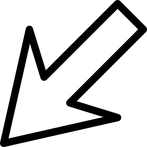 Left down arrow left descending icon