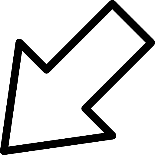 Left down pointing left descending icon