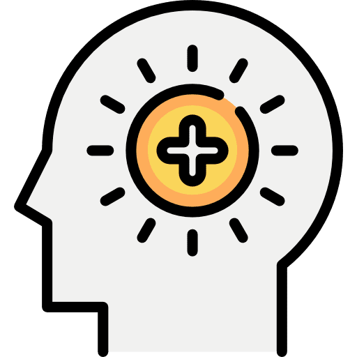 Positive head positive psychology icon Positive head positive psychology icon