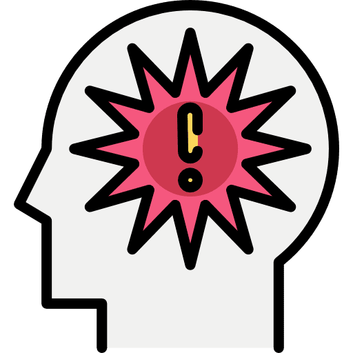 Panic medicine head mental icon Panic medicine head mental icon