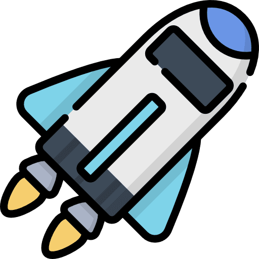 Spacecraft transport rocket ship launch transportation icon