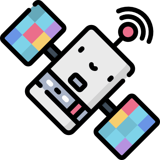 Satellite communication connection satellite icon Satellite communication connection satellite icon