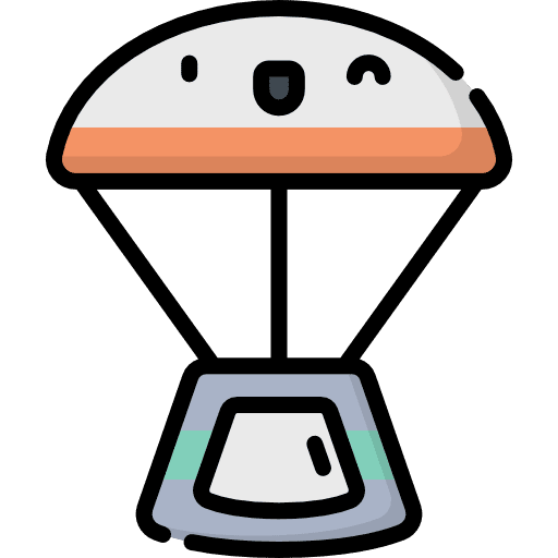 Space capsule miscellaneous transportation parachute icon Space capsule miscellaneous transportation parachute icon