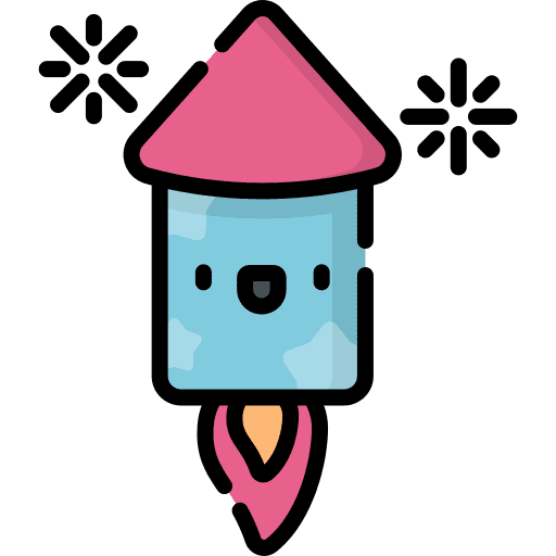 Fireworks party rocket birthday and party icon Fireworks party rocket birthday and party icon