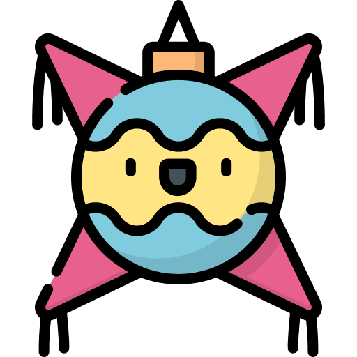 Piñata birthday and party donkey celebration icon Piñata birthday and party donkey celebration icon