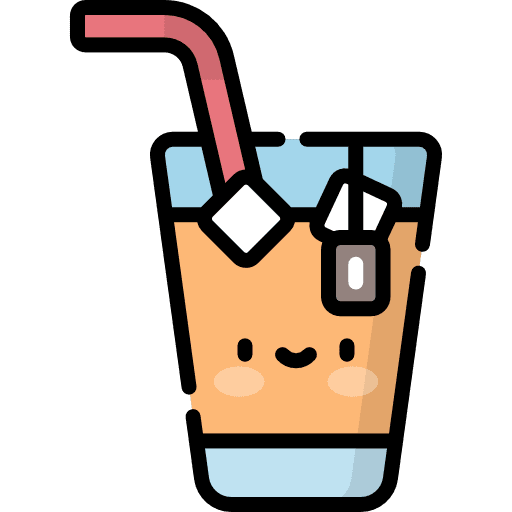 Ice tea food kawaii soda icon