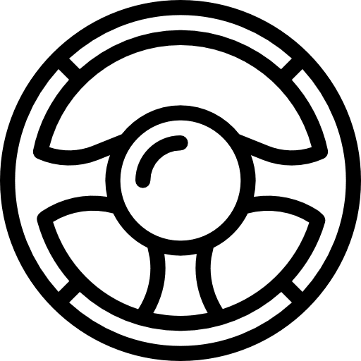 Steering wheel sports driving transportation icon