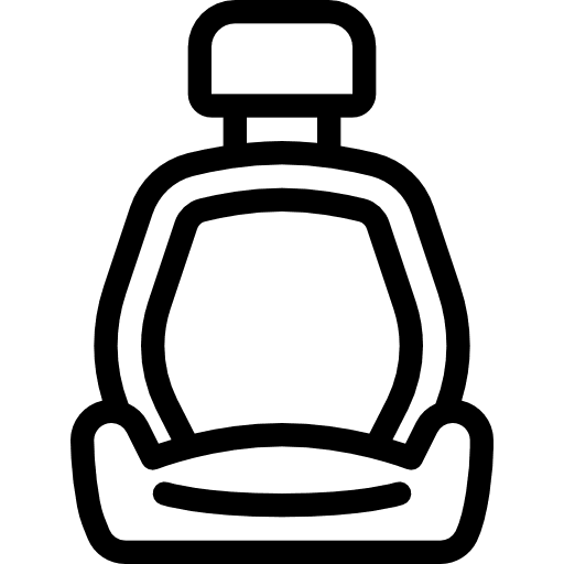 Safety seat seat belt car security icon