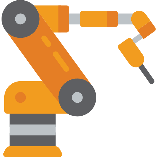 Robotics metal kid and baby cnc machine icon