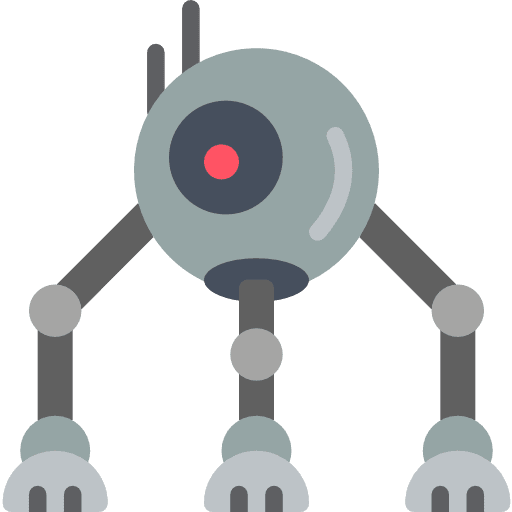 Robotics metal electronics technology icon