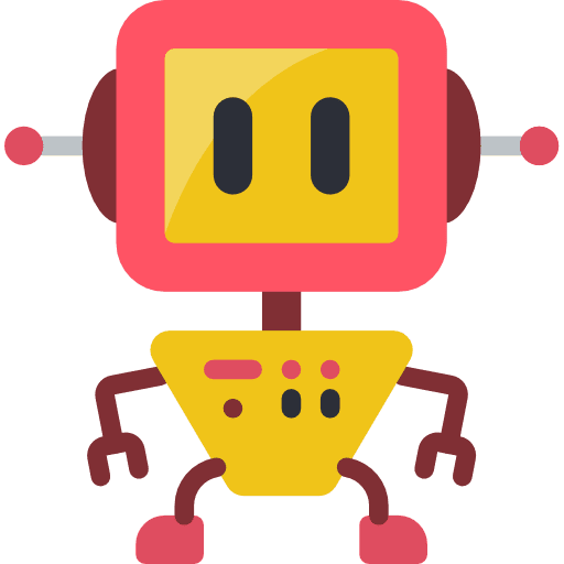 Robotics metallic toys robots icon