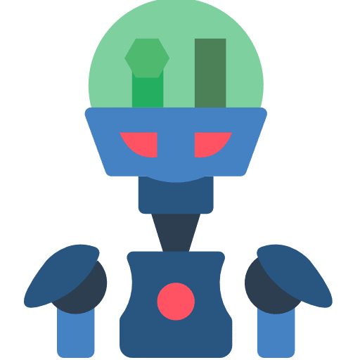 Robotics kid and baby electronics robots icon