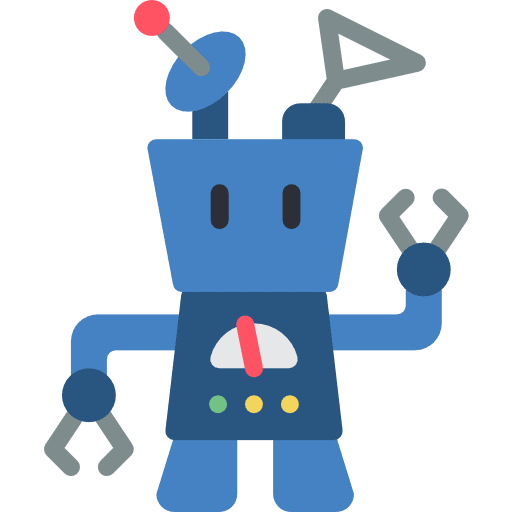 Robotics metal kid and baby children icon