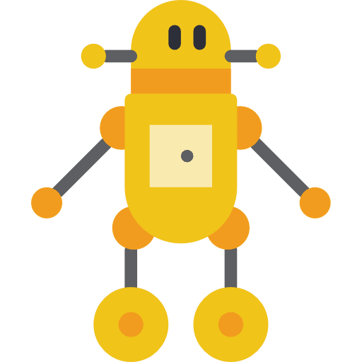 Robotics metal toys electronics icon