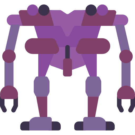 Robotics metallic robotic baby toy icon