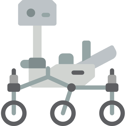 Robotics kid and baby metallic robots icon