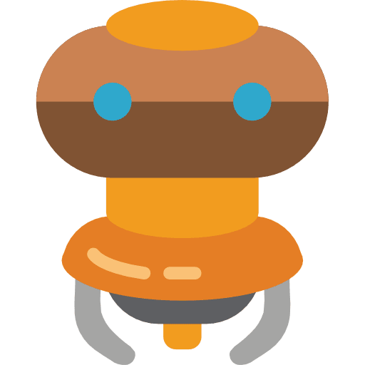 Robotics metallic children toys icon