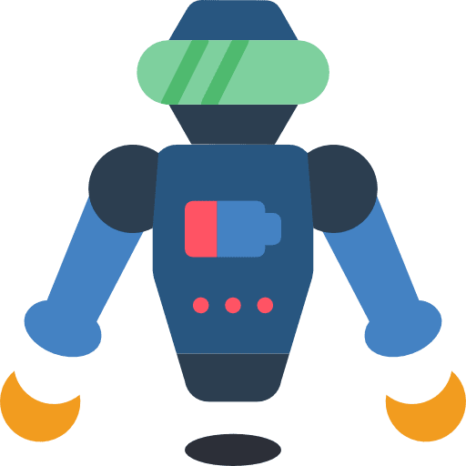 Robotics metal robot metallic icon