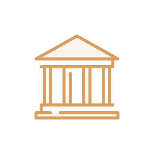 Courthouse judge law buildings icon