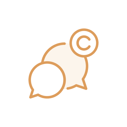 Quote copyrighted chat bubble shapes and symbols icon Quote copyrighted chat bubble shapes and symbols icon