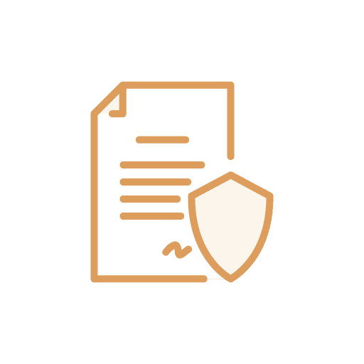 Security certificate paper contract icon Security certificate paper contract icon