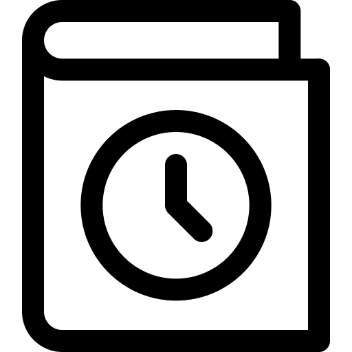 History time and date book clock icon