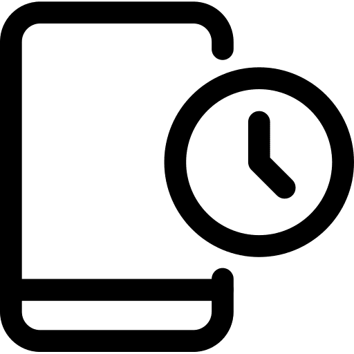 Smartphone communications time and date touch screen icon